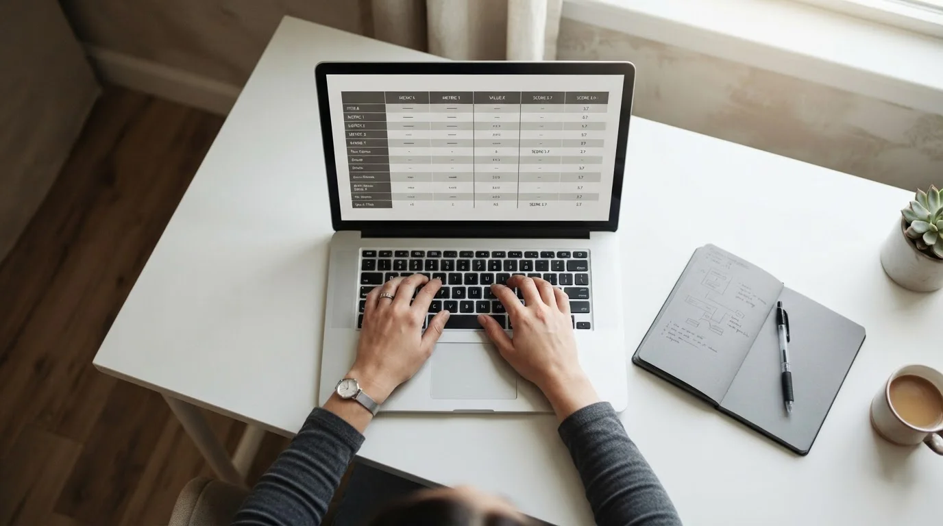 Analytischer Vergleich von Sportwetten-Anbietern mit neutraler Darstellung auf einem Laptop-Bildschirm
