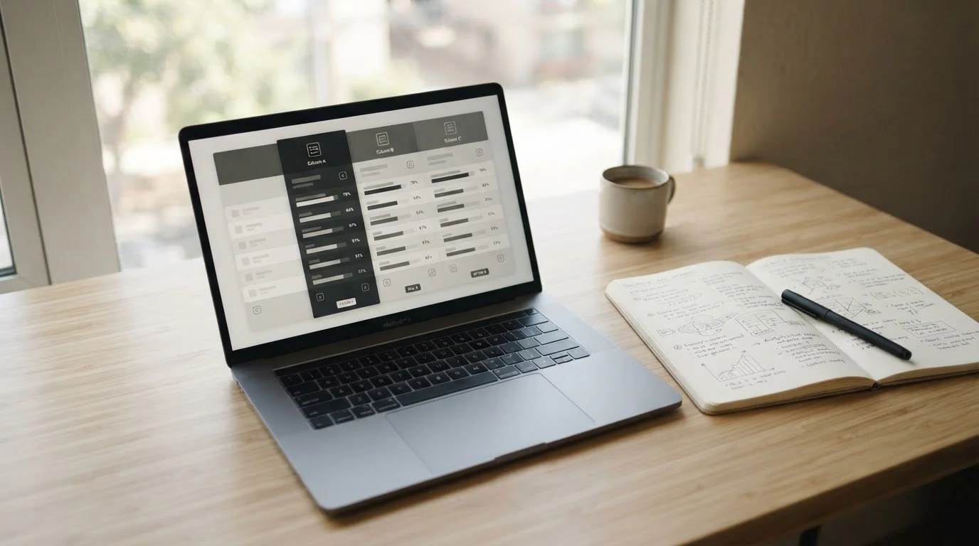 Analytischer Arbeitsplatz mit Laptop und Notizen zum Vergleich deutscher Wettanbieter
