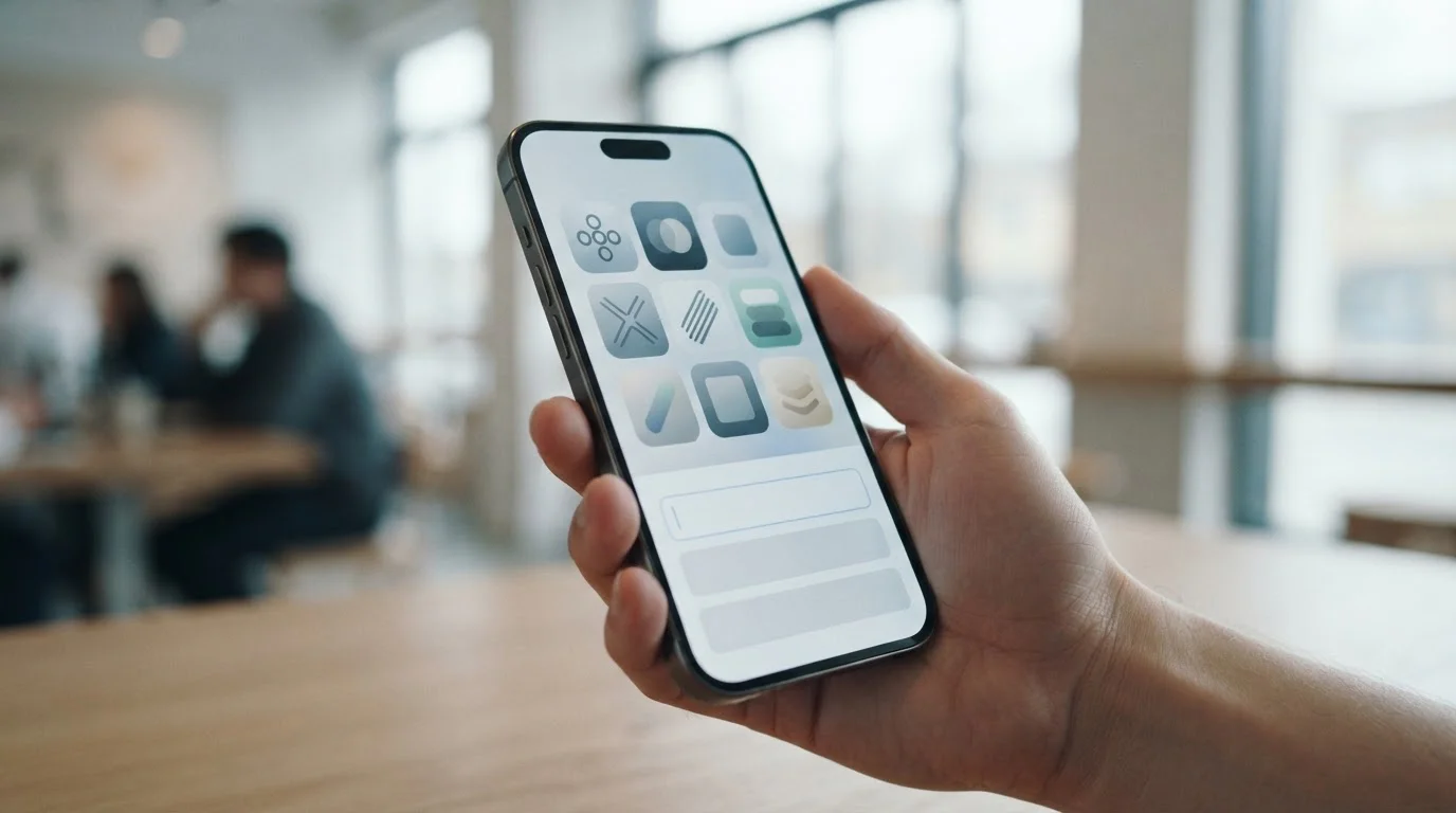 Smartphone zeigt verschiedene digitale Zahlungsmethoden zur Auswahl